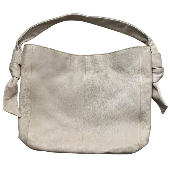 Frye Nora Knotted Hobo Shoulder Tote bag Purse CREAM soft leather - Picture 2 of 11